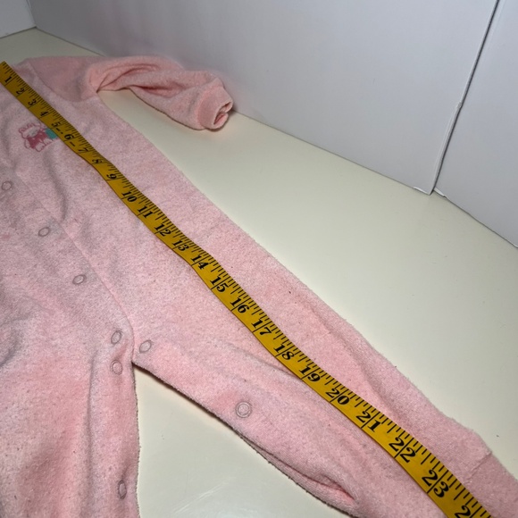 Vintage Carters Paper Tag Terry Cloth Button Up Footed Sleeper vibrant pink - Picture 7 of 8